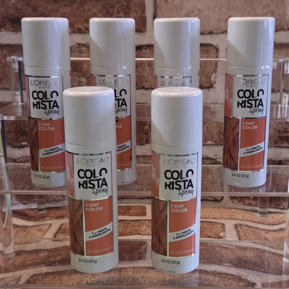 L'Oréal Colorista Spray Temporary Hair Color - Coral Pink - 2oz -Pack Of 6